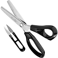 Handi Stitch Tijeras Dentadas con Cortahílos - 22-86 cm de Largo - Tijeras Tela Zigzag Mango Negro - Tijeras…